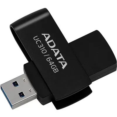 Obrázok produktu pre ADATA UC310, 64 GB, USB Typ-A, 3.2 Gen 1 (3.1 Gen 1), 100 MB/s, Kĺb, Čierna