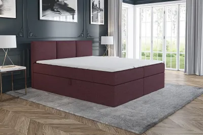Produktbild von Boxspringbett MARKO  120x200 mit 2 Bettkästen, Bonell-Matratze und Topper. Möbel vom Hersteller- Handarbeit!Bett Komplett-Set mit Matratze,Bettkasten & Kopfteil. Stoff SAVANA. Elegantes Bett mit massives Kopfteil.