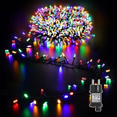 Lichtkette 10m 500 LED bunt für Innen & Außen