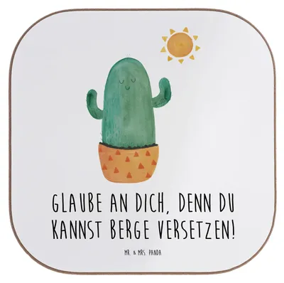 Produktbild von Mr. & Mrs. Panda Untersetzer Glas Selbstvertrauen stärken - Weiß - Geschenk, Motivation, Coaster, Vertrauem, Selbstbewusstsein, Getränkeuntersetzer, Holzuntersetzer