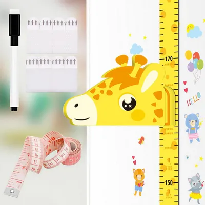 Imagen del producto de Cabeza de jirafa Messlatte, imantada, de 180 cm, para habitaciones infantiles