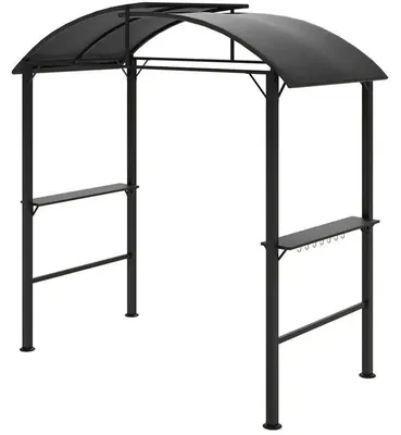 Produktbild von Grillpavillon - BBQ Pavillon - 233x110x235 cm - Kunststoffgestell - 2 Ablagen und Haken - Polyesterdach - Schwarz