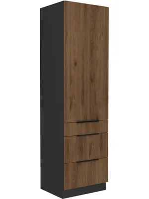 Obrázek produktu pro Potravinová skříňka se šuplíky TOVA - šířka 60 cm, ořech okapi / černá