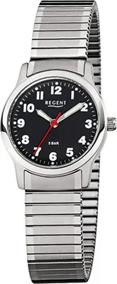 Produktbild von Regent Edelstahl Damen Herren Uhr F-1016 Quarzuhr Armband silber D2URF1016