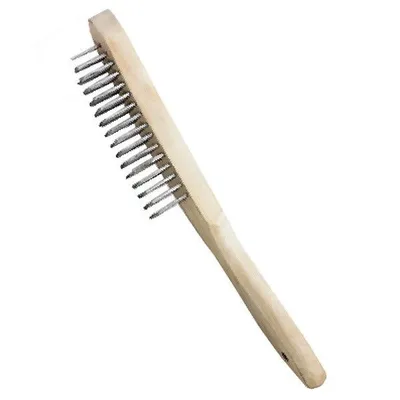 Produktbild von Drahtbürste 4-reihig Holzgriff Stahlbürste Kratzbürste Handbürste Grill Lang