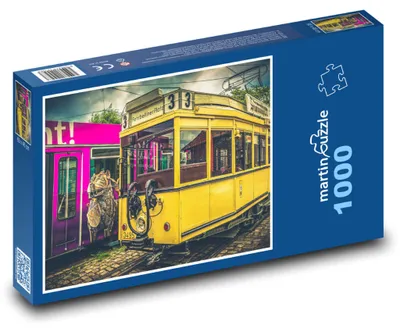 Produktbild von Puzzle 1000 Historische gelbe Straßenbahn - martinpuzzle