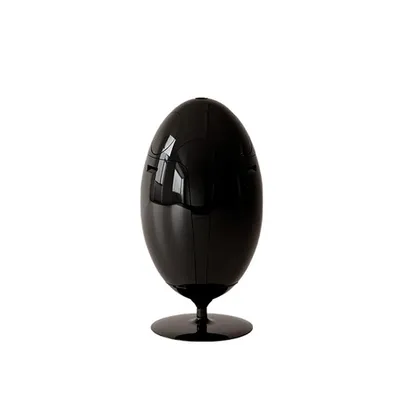 Produktbild von Mülleimer, Ei-förmiger Mülleimer, Kreativer Mülleimer, Mülltrennsystem, Haushaltsmülleimer, B Schwarz  33.8x33.8x65.7cm 【LJT-XX04】