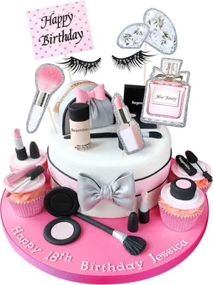 Image de Anniversaire fille décoration de gâteau cupcake toppers maquillage 7 pièces (style