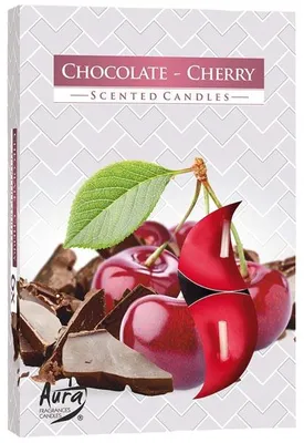 Produktbild von AURA CANDLES Teelichter Duft 6er Schokolade-Kirsche