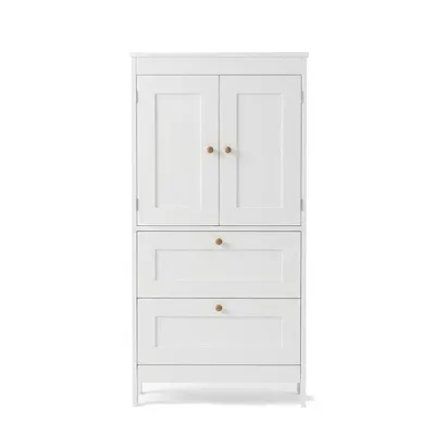 Obrázok produktu pre Kúpeľňová skrinka s 2 zásuvkami, biela, štýl loft, 120 cm