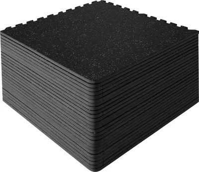 Produktbild von SucceBuy 25 Stück 1,27 cm dicke Bodenmatten für Fitnessstudios, 61 x 61 cm, ineinandergreifende Trainingsbodenmatten aus EVA-Schaum und Gummioberfläche mit 9,1 m² Fläche