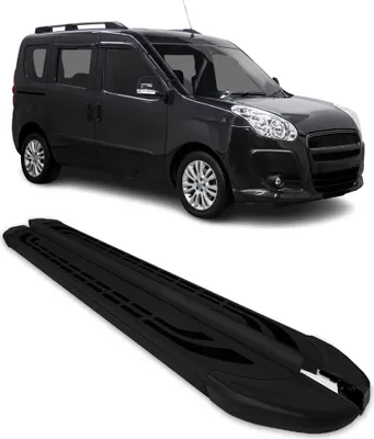 Image de Marchepieds Latéraux pédale pour Fiat Doblo 2010-2021 L1 Aluminium Noir 2Pcs