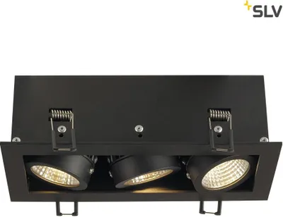 Produktbild von SLV 115720 KADUX LED DL Set mattschwarz 3x9W 38° 3000K inkl. Treiber
