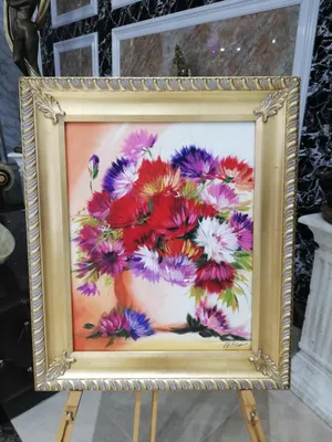Produktbild von Blumen Pflanzen Bilder Gemälde Ölbilder Ölbild Mit Rahmen 55x65