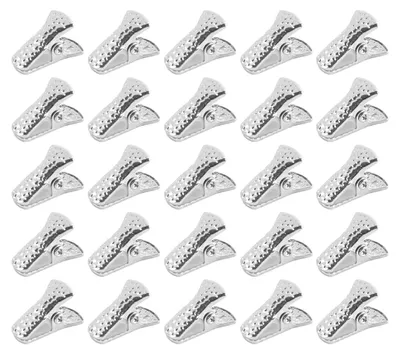 30 Krokodilklemmen, Metall, 19,5 x 10,5 mm, silber, für Fotos & Basteln
