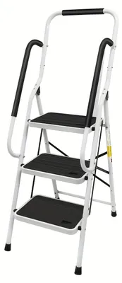 Productafbeelding van 3-Traps Opstapladder - Steigertrap - Trapladder met Handgreep - Staal - 150 kg
