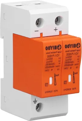 Obrázek produktu pro Ochrana proti přepětí 2P 500 V pro solární systémy – Vizuální signalizační okénko – Modulární konstrukce – Zařízení s ochranným vodičem
