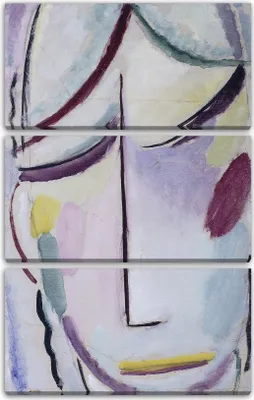 Produktbild von Leinwandbild 3-teilig (80x120cm): Alexej von Jawlensky - Heilandsgesicht, echter Holz-Keilrahmen inkl. Aufhänger, handgefertigt in Deutschland