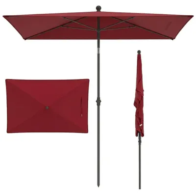 Zdjęcie produktu dla KOMFOTTEU Parasol ogrodowy prostokątny 213 x 140 x 245 cm, parasol ogrodowy z możliwością pochylenia o 30°, parasol balkonowy z torbą transportową i osłoną przeciwsłoneczną, parasol tarasowy na balkon, basen, plażę