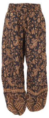 Produktbild von Flauschige Boho Pluderhose, Wohlfühlhose - Schwarz/braun, Damen, Polyacryl, Hosen
