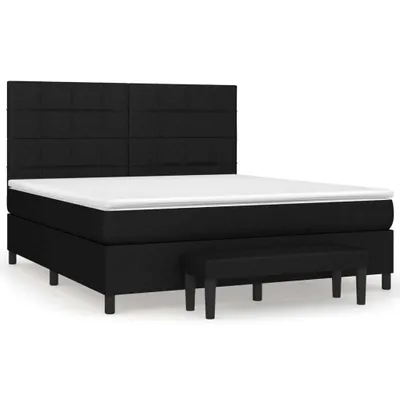 Produktbild von Boxspringbett mit Matratze Schwarz 180x200 cm Stoff