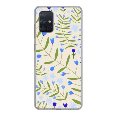 Produktbild von MuchoWow® Handyhülle Schutzhülle Hülle für Samsung Galaxy A51 Blume - Blätter - Blau Silikon Softcase Handy Hülle - Schutzabdeckung