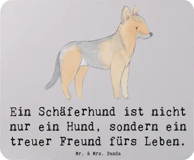 Produktbild von Mr. & Mrs. Panda Mauspad Schäferhund Freund - Grau Pastell - Geschenk, Mouse Pad, Mousepad, Hunderasse, Hunderassen Charakter, Schutzinstinkt, computer, laptop