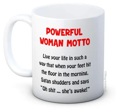 Kaffeetasse mit Frauen-Motto, 312 ml, Keramik, weiß