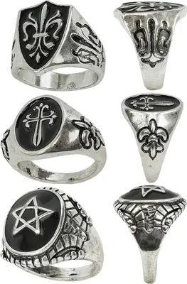 Produktbild von Gothic Ringe als Kostümschmuck 3er-Set für Fasching & Halloween