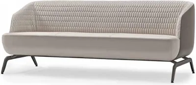 Produktbild von Weiße Polstercouch Designer Wohnzimmer Sitzmöbel 3-Sitzer Textilsofa