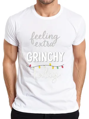 Zdjęcie produktu dla dziś sarkastycznie zabawna koszulka męska Grinch, biały, M