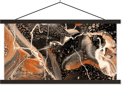Produktbild von MuchoWow® Textilposter Acrylfarbe - Muster - Rot 120x60 cm mit schwarzem Rahmen - Dekoration Schlafzimmer