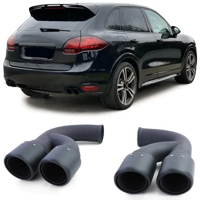 Für Porsche Cayenne 92A 3.0 Diesel 10-14 Doppelrohr Endrohre Sport Optik Schwarz in der Farbe Schwarz von Carparts-Online GmbH