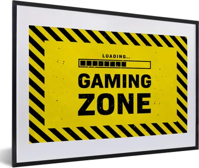 Produktbild von MuchoWow® Gerahmtes Poster Spiele - Zitate - Controller - Spielzone - Spiel 60x40 cm - Poster mit Schwarzem Bilderrahmen Wandposter Rahmen Foto Bilder - Schlafzimmer - Plakat in Rahmen - Drucken
