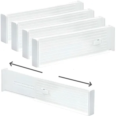 Produktbild von Schubladentrenner Verstellbar, 4er Set Schubladenteiler, 27,5 - 45CM, Schubladen Organizer - weiß