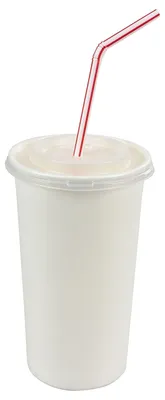 Produktbild von 100x Pappbecher Getränkebecher weiß 500 600ml inkl. Deckel mit Kreuzschlitz