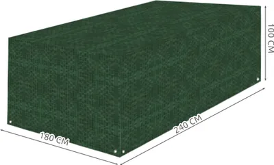 Produktbild von Große Gartenmöbel Abdeckung 100x180x240 cm Wasserdicht Winddicht Recheckig Grün 23491