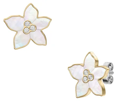 Produktbild von Fossil Ohrstecker Sutton The Flower Edelstahl Gold-Ton JF04973710