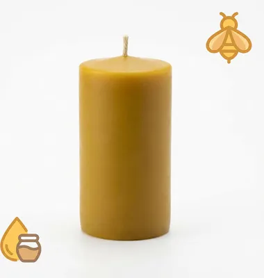 Obrázok produktu pre SVIEČKA vyrobená zo 100 % VČELIEHO VOSKU, ručne vyrábaná, prírodná, ekologická, 10 cm, PREMIUM
