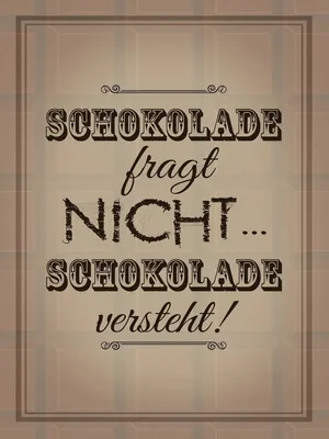 Produktbild von vianmo Holzschild 40x30 cm Schokolade fragt nicht versteht