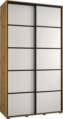 Produktbild von MEBLE KRYSPOL Cannes 4 Schrank mit 2 Schiebetüren - 205,2x140x60 cm - Artisan Weiß Schwarz