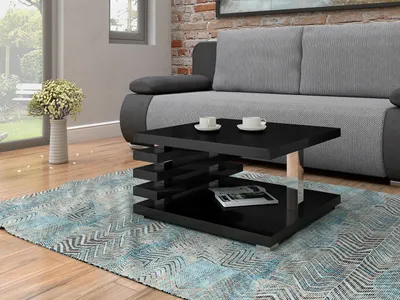 Image de Table basse moderne STORO – noir brillant