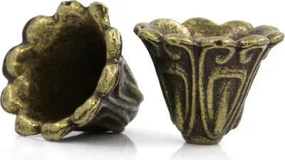 Produktbild von 2 Perlkappen, Endkappen, Zierperlen, 'Glocke', 15x12 mm