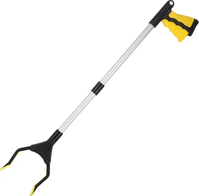 Produktbild von Zusammenklappbarer Greifer, einteiliger Aluminiumgreifer mit magnetischen Spitzen, drehbarer Müllgreifer, rutschfester Gummigreifer, langer Arm für Senioren, Müllsammel- und Gartengreifer