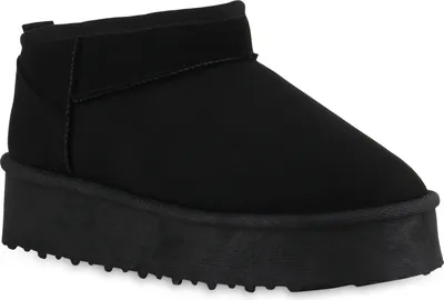 Produktbild von VAN HILL Damen Warm Gefütterte Winter Boots Bequeme Profil-Sohle Schuhe 840787, Farbe: Schwarz, Größe: 41