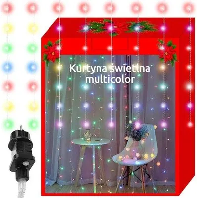 Obrázok produktu pre ISO 11331 Svetelný záves 300 LED multicolor