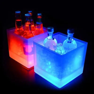 Obrázok produktu pre LED vedro na ľad 3,5 l so zmenou farby Vodotesný kontajner na nápoje na šampanské víno IP65 Párty príslušenstvo pre bar Reštaurácia Pub