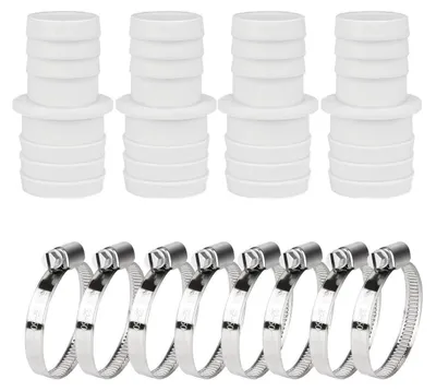 Immagine prodotto di Set di raccordi per tubi da piscina, diametro 32/38 mm, con 8 fascette stringitubo