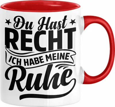 Produktbild von Ehemann Tasse Geschenk Ehefrau Geschenkidee Du Hast Recht Ich Hab Meine Ruhe Geschenkidee Arbeitskollege Kaffee-Becher (Rot)