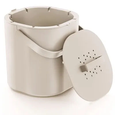 Produktbild von Bioabfallbehälter Küche Komposteimer - 6 Liter - Mit Aktivkohlefilter - Spülmaschinenfest - Schwarz